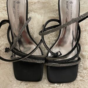 Call It Spring Glittery Black Heels